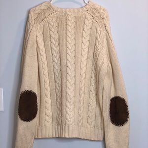 Cream colored woven wool sweater